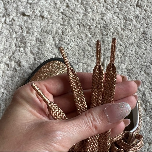 Vans: Old Skool Party Glitter Black/Gold Low Profile Lace Up Sneakers Size 11.5 - Picture 8 of 10